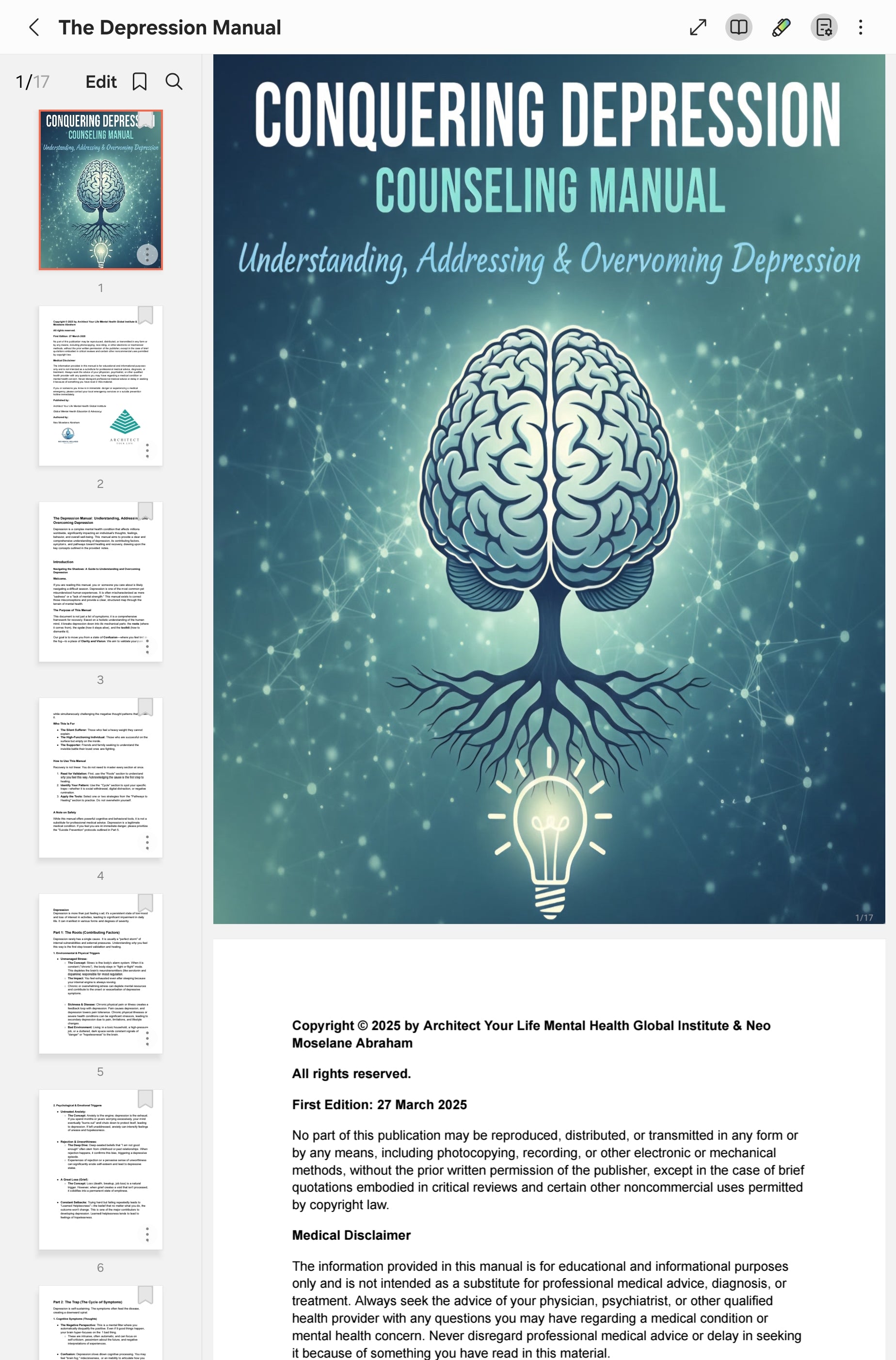 Overcoming Depression and Achieving Mastery.