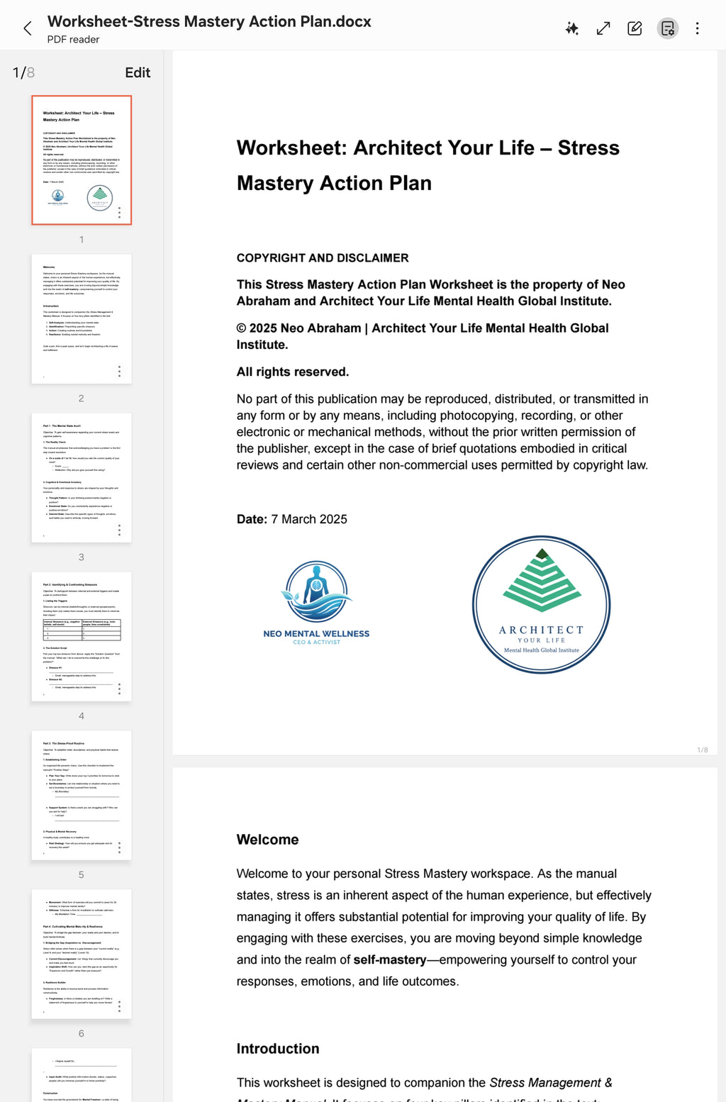 Stress Management and Mastery