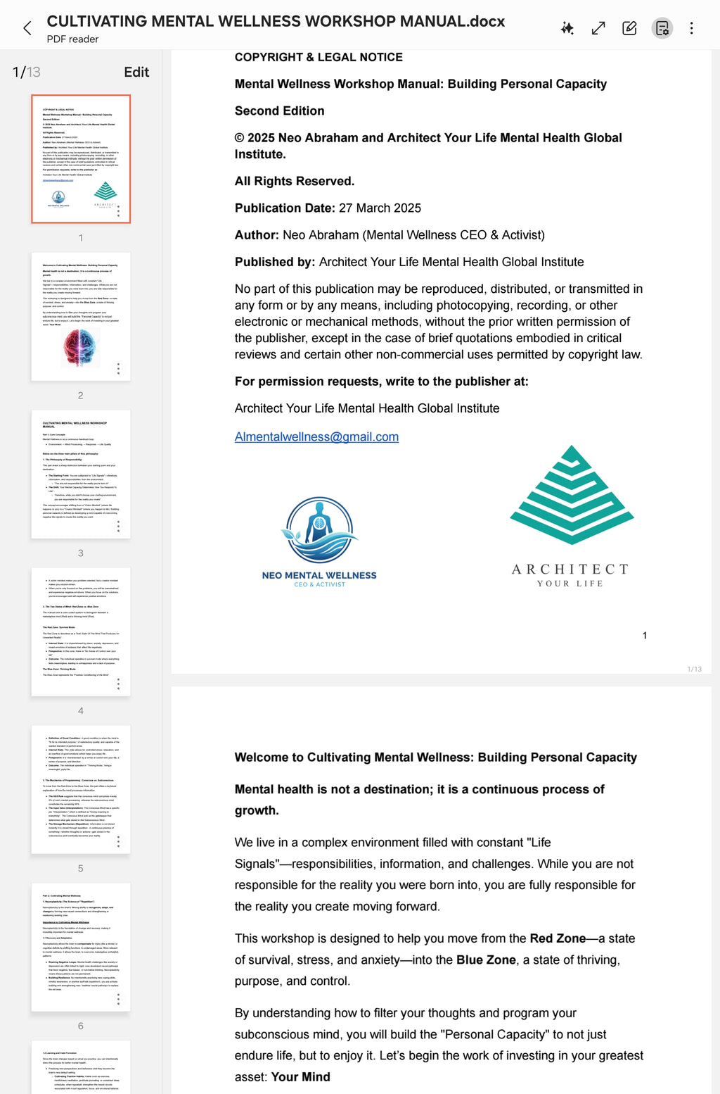 Cultivating Mental Wellness Workshop