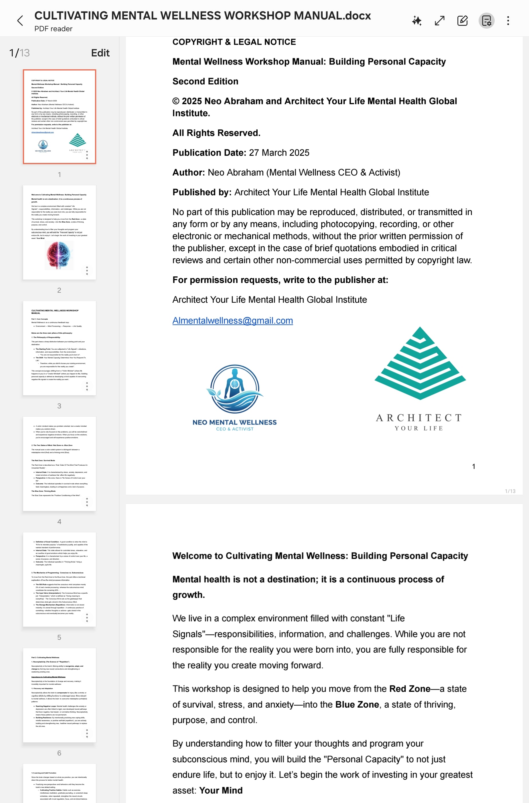 Cultivating Mental Wellness Workshop